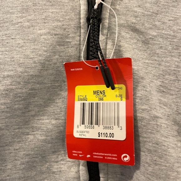 Nike Men's Light Gray Zip-Up Tech Fleece - Picture 4 of 4